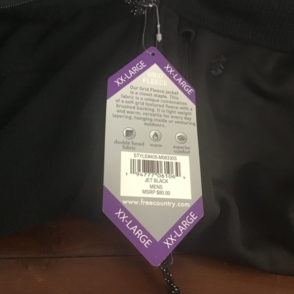 COPY - Mens Free Country Jet Black Grid Fleece XXL - Picture 8 of 10